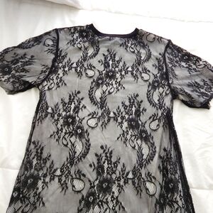 Zara Long Lace Tee Size S
